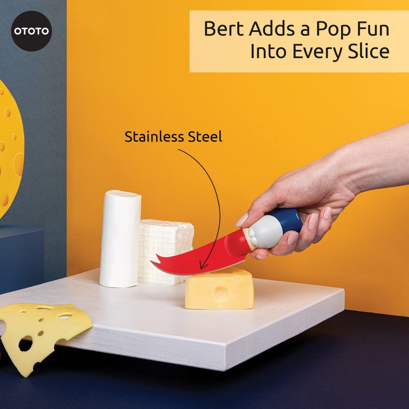 OTOTO Bert Cheese Knife, Gnome-Themed Multifunctional Knife for Cheese, Fruits, and Veggies, Cute Kitchen Accessories, BPA-Free Kitchen Gadget, Funny Gadgets, Gnomes Gifts for Women - Image 4